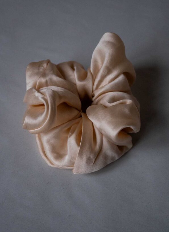 &II upcycled:  The soft pink satin silk scrunchie