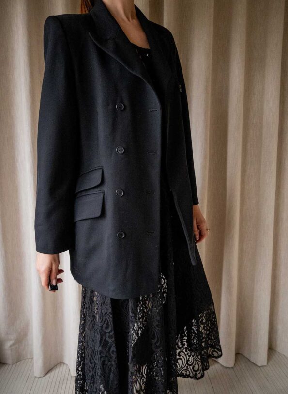The double breasted classic black blazer - Size up to 38 - Image 2