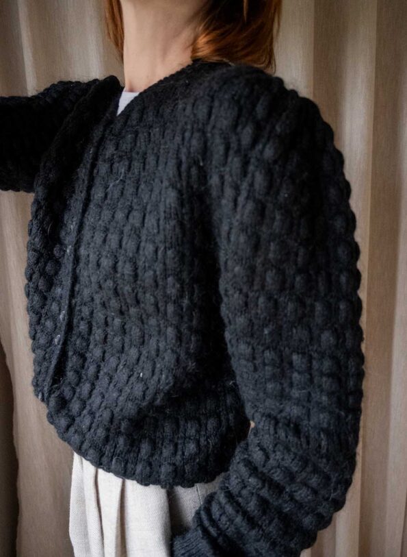 The black wool bubble cardigan - Size up to 36 - Image 4