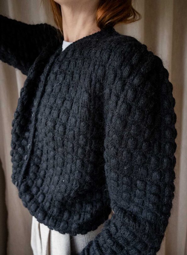 The black wool bubble cardigan - Size up to 36 - Image 5