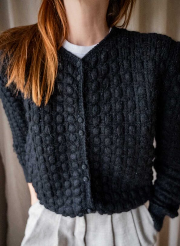 The black wool bubble cardigan - Size up to 36 - Image 3