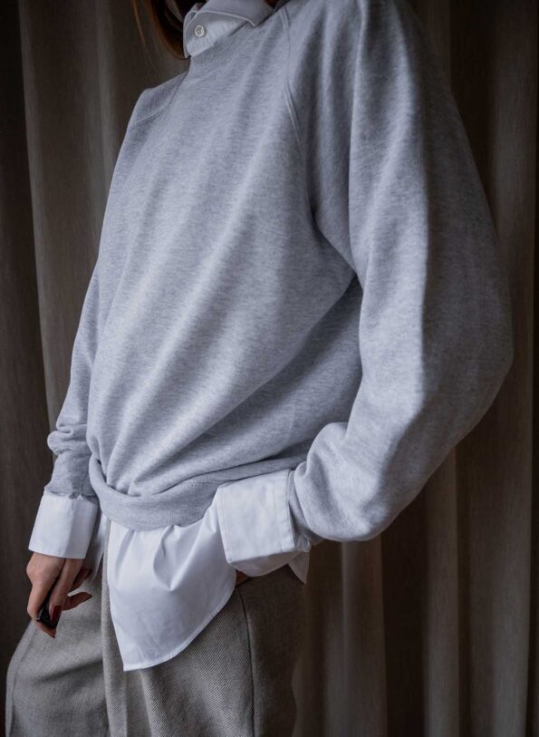 The light grey melange sweat - Size up to 40 - Image 4