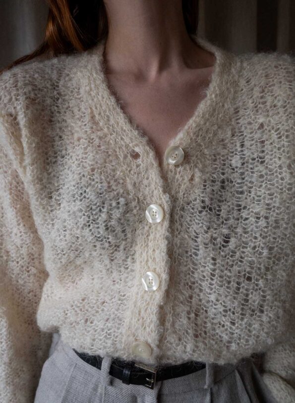 The soft ivory knitted cardigan - Size up to 38 - Image 3