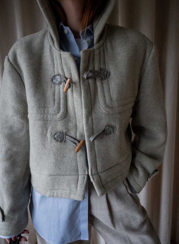 &II upcycled: The light grey double face wool duffelcoat - Size up to 40 - Image 10
