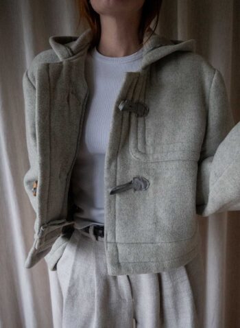 &II upcycled: The light grey double face wool duffelcoat - Size up to 40