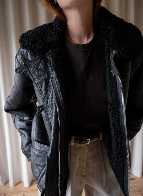 The black lammy duffle coat - Size up to 40 - Image 3