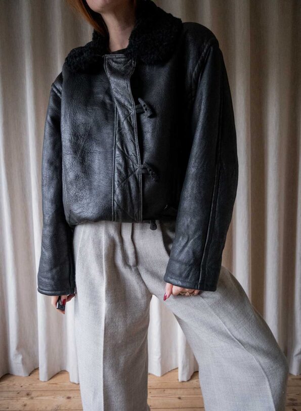 The black lammy duffle coat - Size up to 40 - Image 5