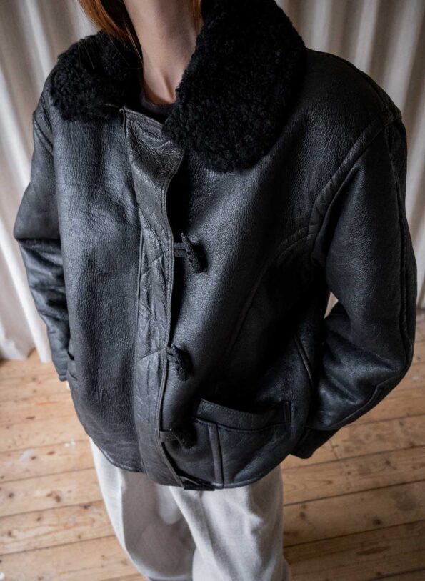 The black lammy duffle coat - Size up to 40 - Image 7