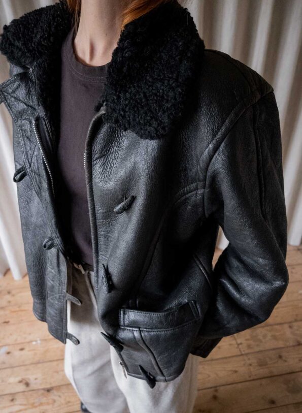 The black lammy duffle coat - Size up to 40 - Image 10
