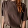 The 100% silk brown top - Size up to 38 - Image 2