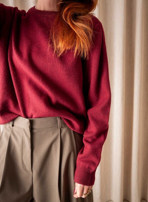 The burned red 100% wool jumper - Size up to 42 - Image 5
