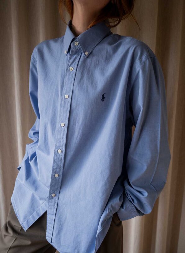 The RALPH LAUREN sky blue cotton shirt - Size up to L - Image 6