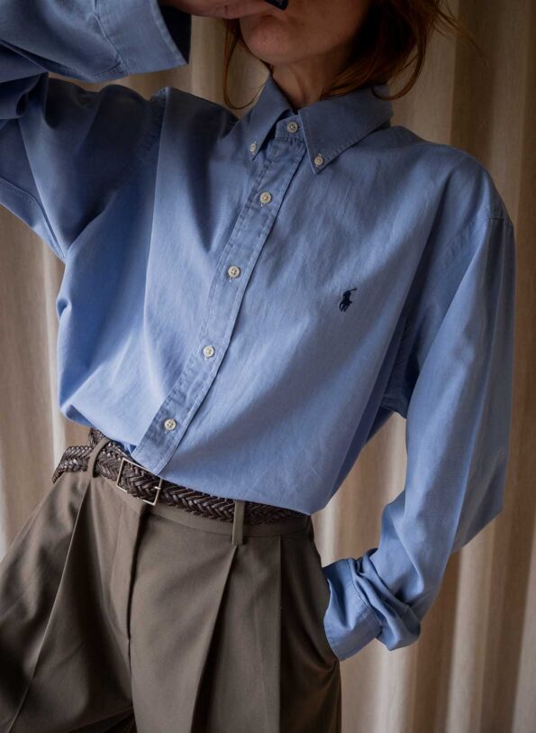 The RALPH LAUREN sky blue cotton shirt - Size up to L - Image 8