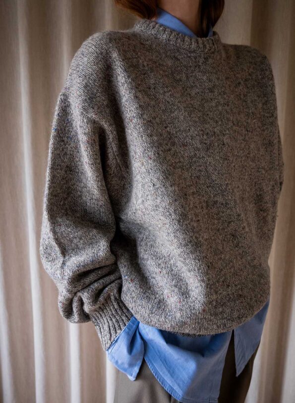The greige 100% wool melee knit - Size up to XL