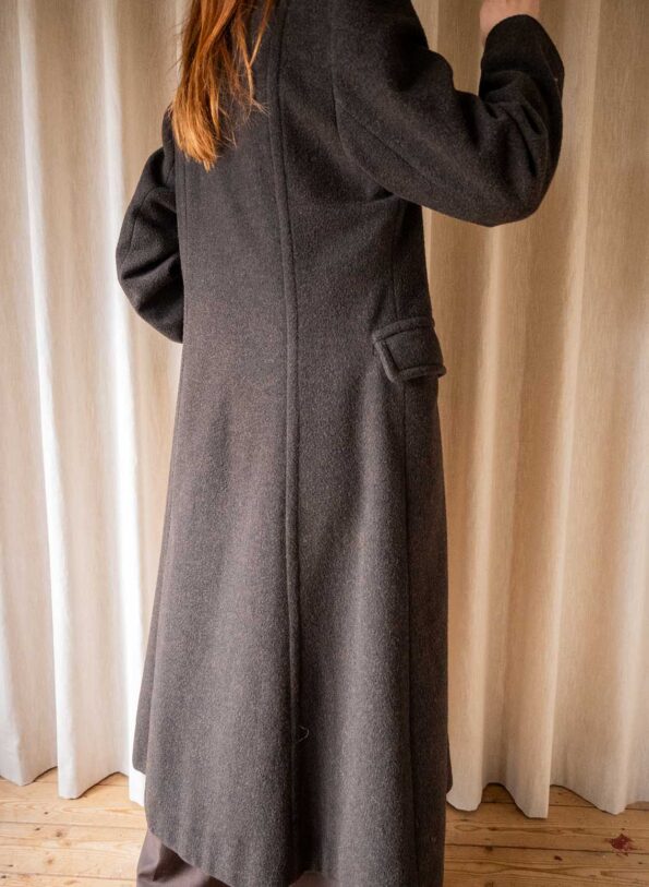 The deep brown wool long coat - Size up to 38 - Image 6