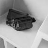 The black 100% leather bum bag - Image 4