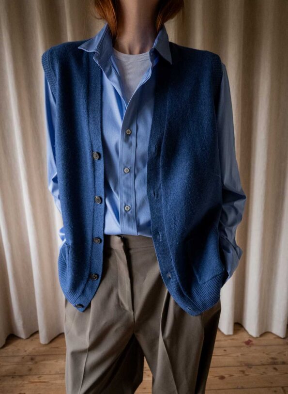 The kings blue 100% wool knitted Spencer - Size up to XL - Image 4