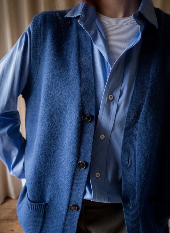 The kings blue 100% wool knitted Spencer - Size up to XL