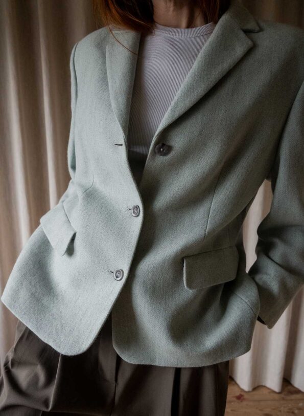 The LAUREL cashmere blend mint blazer - Size up to 40