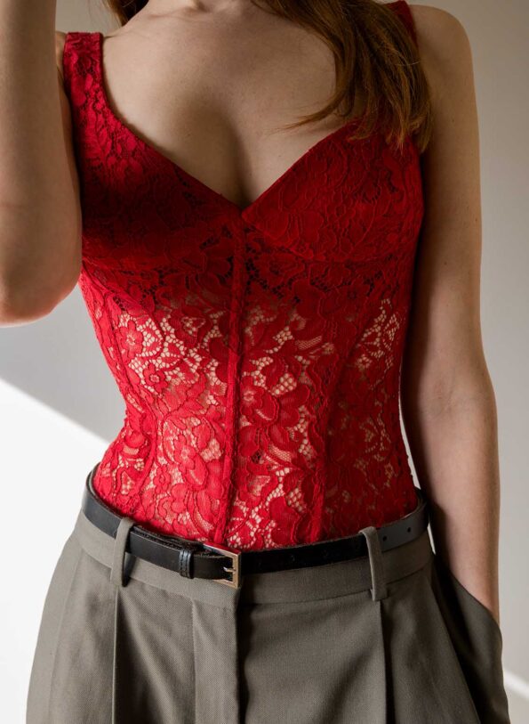 The lace red bustier - Size 38 up to 40 - Image 6