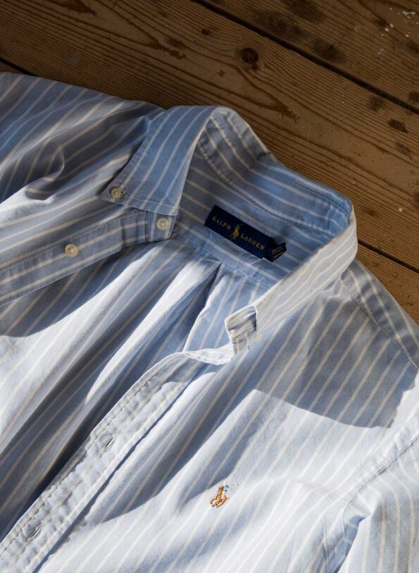 The classic light blue striped RALPH LAUREN shirt - Size up to 38 - Image 4