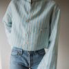 &II upcycled: The striped 100% popeline cotton detailed sleeve shirt - Size up to 38