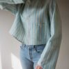 &II upcycled: The striped 100% popeline cotton detailed sleeve shirt - Size up to 38 - Image 4