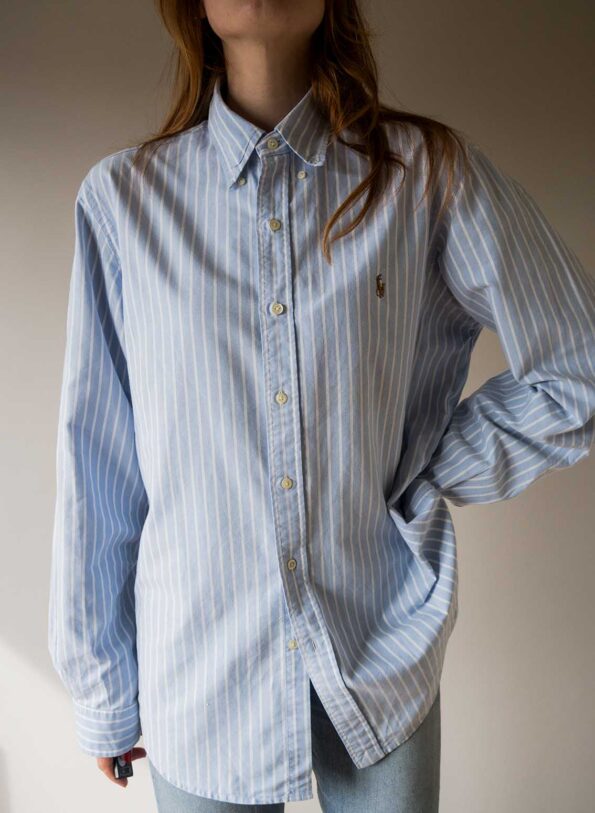 The classic light blue striped RALPH LAUREN shirt - Size up to 38