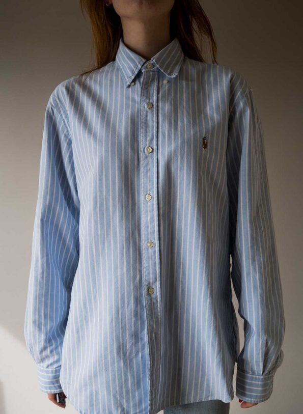 The classic light blue striped RALPH LAUREN shirt - Size up to 38 - Image 5