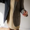 &II upcycled: The two tone blazer in beige and antra - Size up to 42 - Image 12
