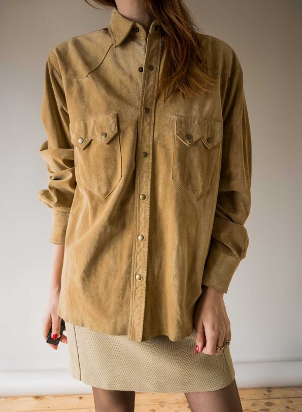 The suede light camel shirt - Size up to M