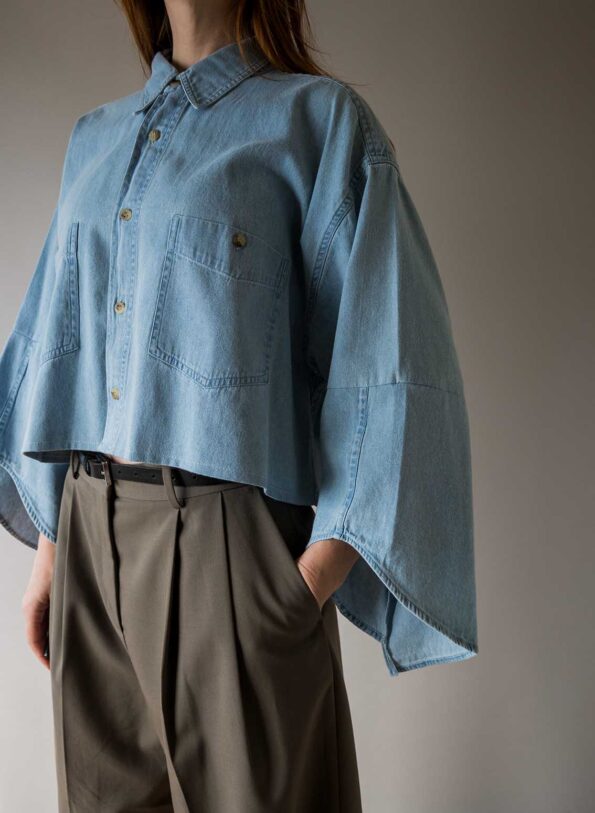 &II upcycled: The detailed sleeve denim shirt - Size up to 42 - Image 6