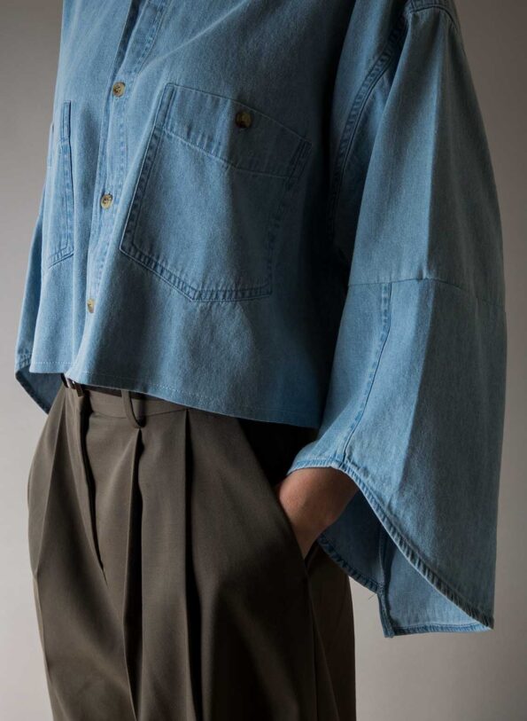 &II upcycled: The detailed sleeve denim shirt - Size up to 42 - Image 7