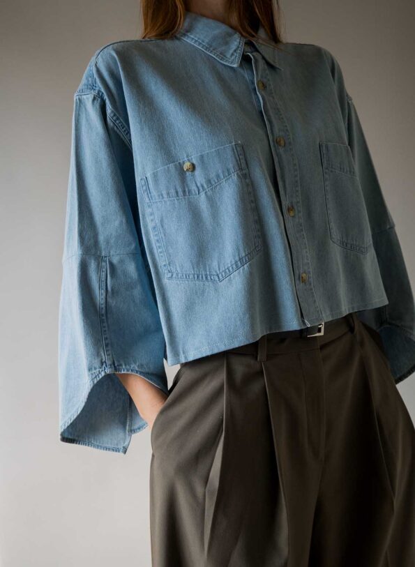 &II upcycled: The detailed sleeve denim shirt - Size up to 42 - Image 2