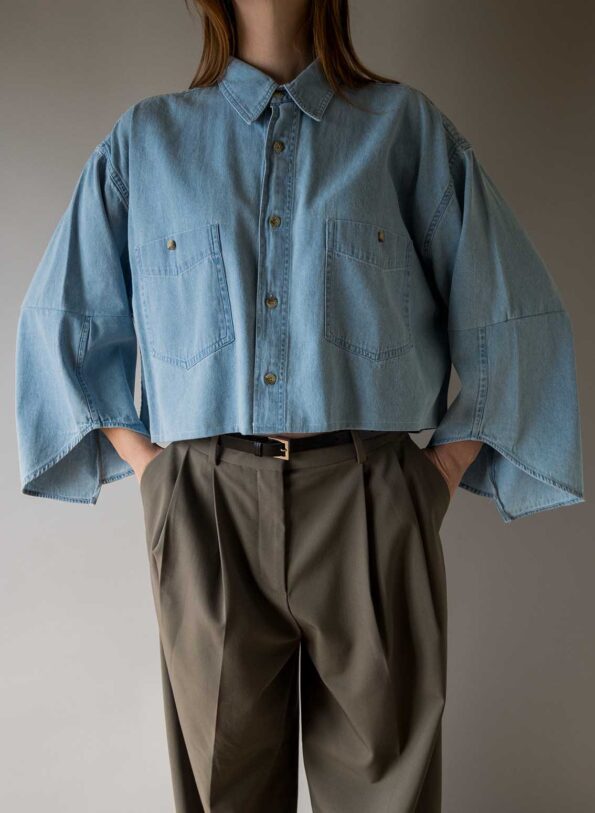 &II upcycled: The detailed sleeve denim shirt - Size up to 42 - Image 8