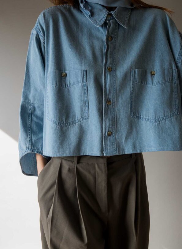 &II upcycled: The detailed sleeve denim shirt - Size up to 42 - Image 5