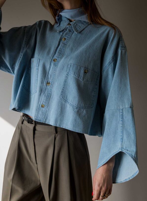 &II upcycled: The detailed sleeve denim shirt - Size up to 42 - Image 3
