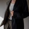 &II upcycled: The two tone blazer in beige and antra - Size up to 42 - Image 14