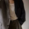 &II upcycled: The two tone blazer in beige and antra - Size up to 42 - Image 5