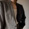 &II upcycled: The two tone blazer in beige and antra - Size up to 42 - Image 15