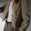 The light beige suede cropped jacket - Size up to 38 - Image 3