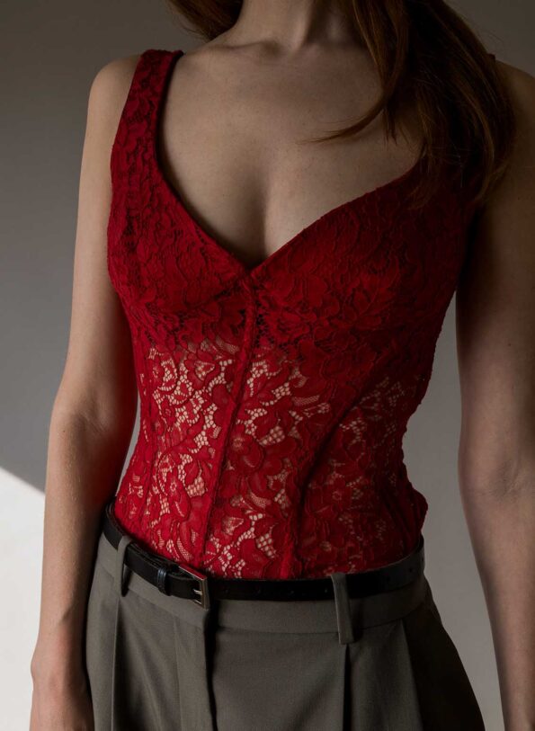 The lace red bustier - Size 38 up to 40 - Image 3