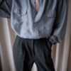 The 100% wool antra melange pleated pant - Size up to 36 - Image 4