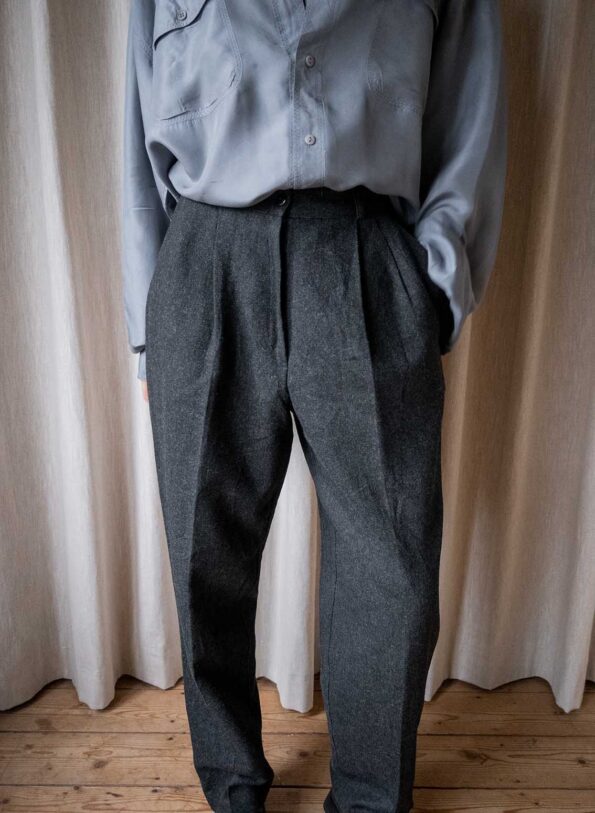The 100% wool antra melange pleated pant - Size up to 36 - Image 2