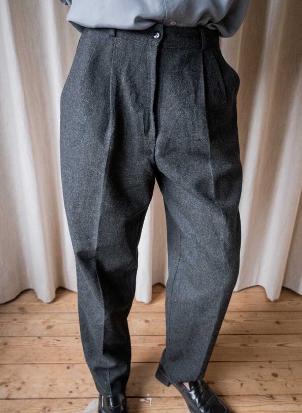 The 100% wool antra melange pleated pant - Size up to 36 - Image 3
