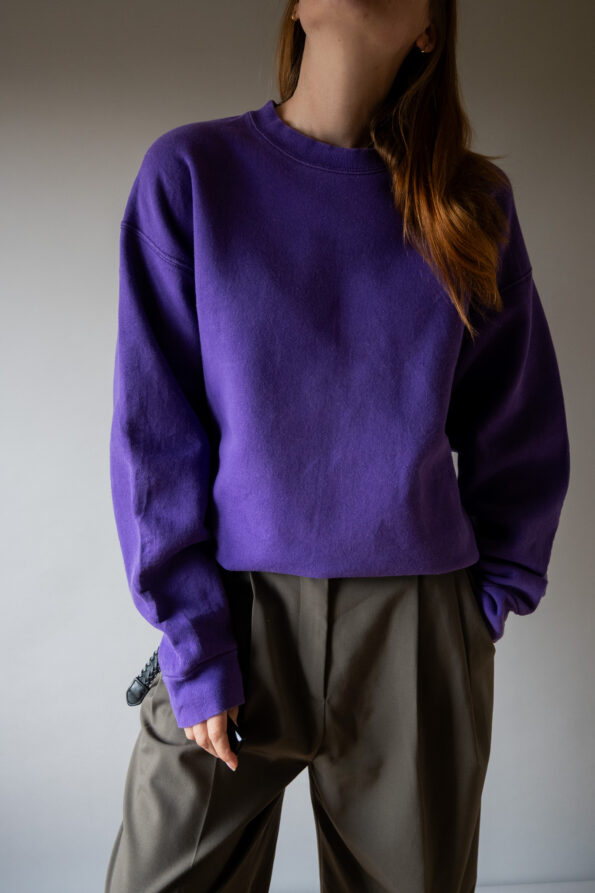 The deep purple vintage cotton sweat shirt - size up to XL - Image 5