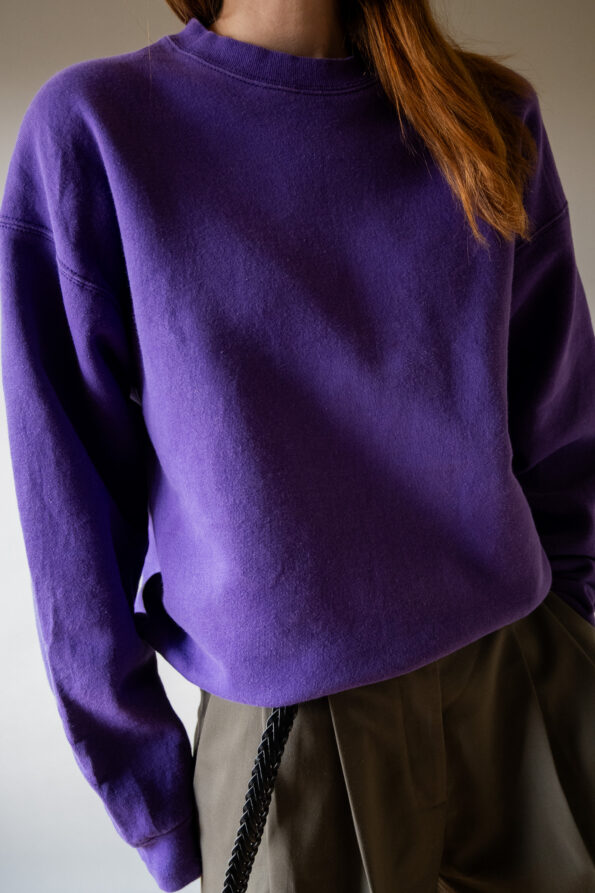 The deep purple vintage cotton sweat shirt - size up to XL - Image 6