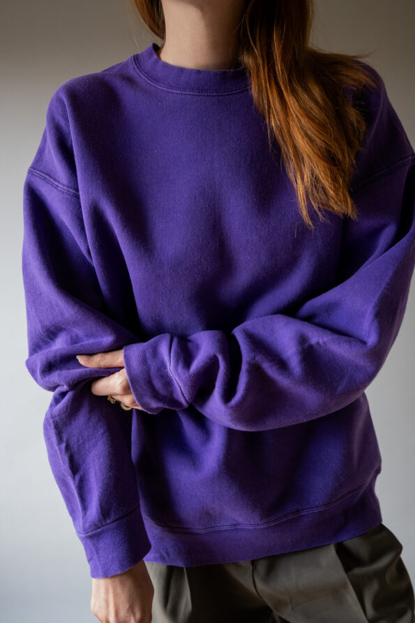 The deep purple vintage cotton sweat shirt - size up to XL - Image 3