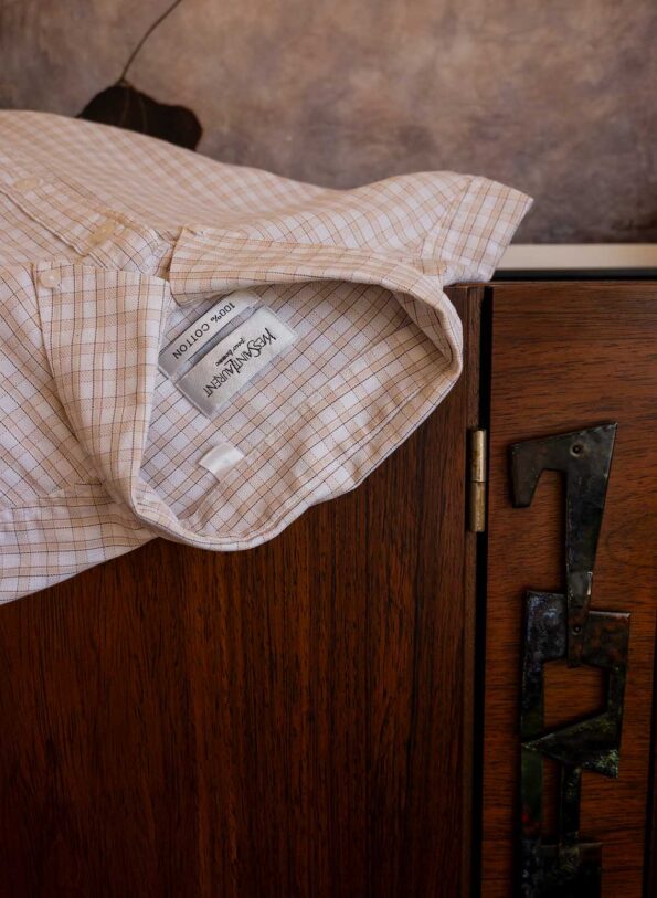 The YVES SAINT LAURENT beige cotton check shirt - Size up to L - Image 2