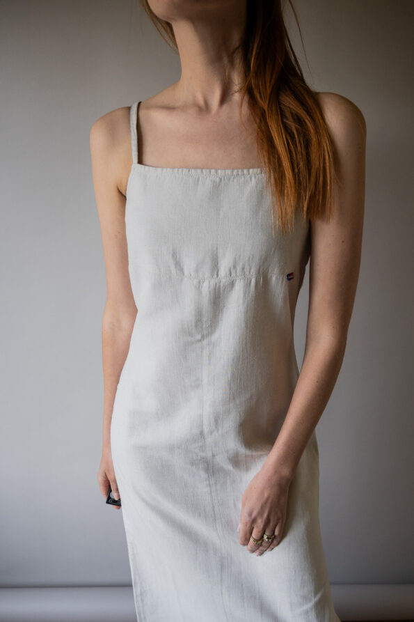 The beige cotton strap dress - Size up to 38 - Image 5